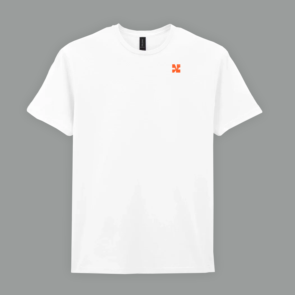 2026 Lineup T-Shirt - Pure White / Sunburst Orange