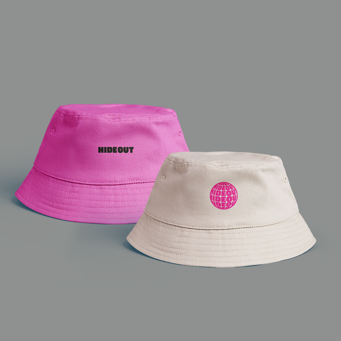 Bucket Hat: White/Pink