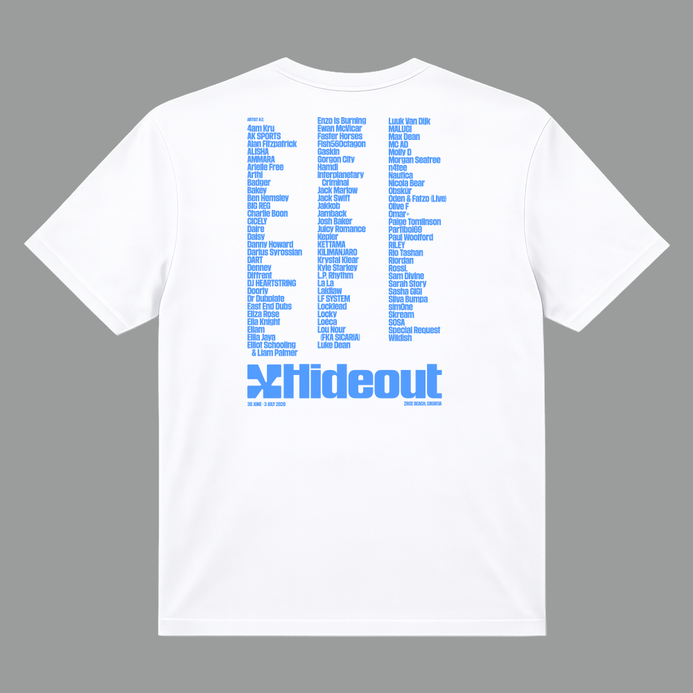 2026 Lineup T-Shirt - Pure White / Splash Blue