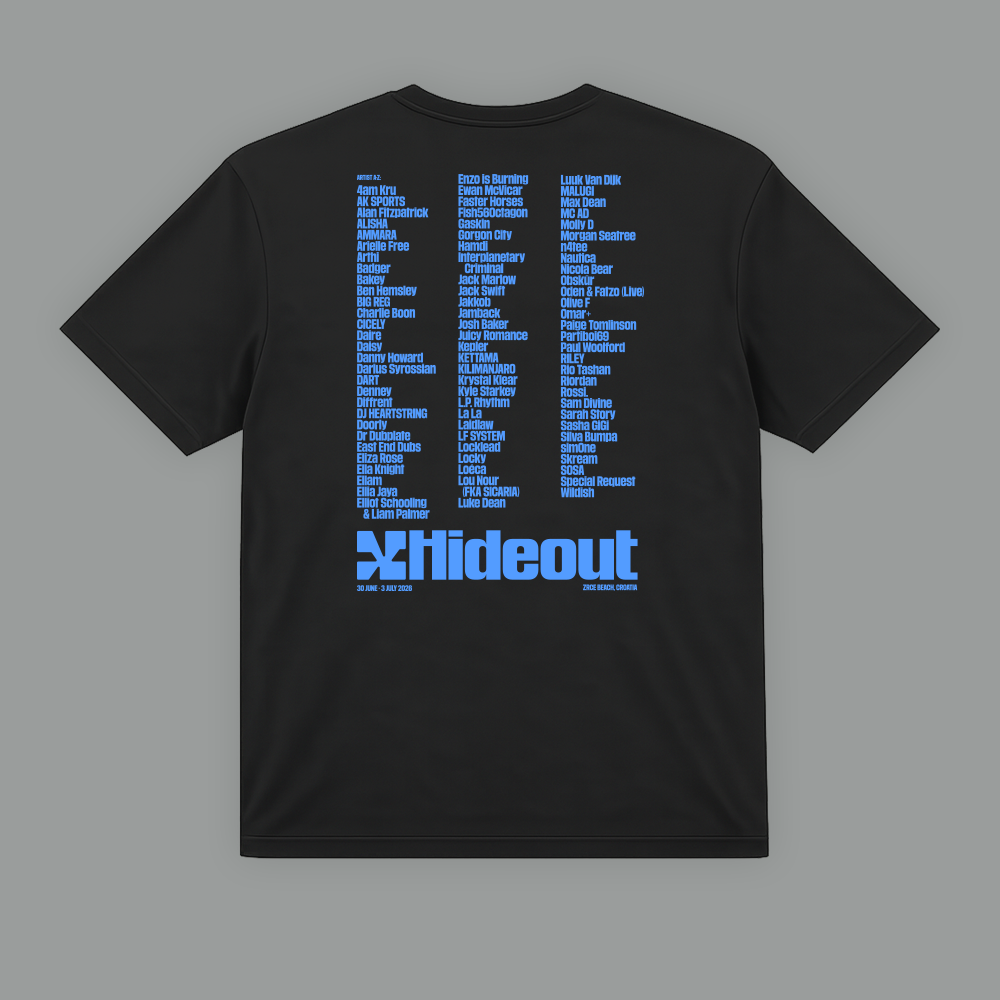 2026 Lineup T-Shirt - Black / Splash Blue